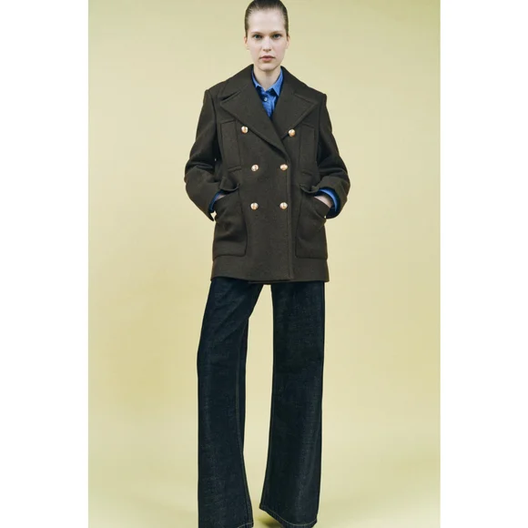 Zara Wool Blend Coat Size S - Picture 2 of 8